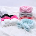 Miniatyrbillede 4 af 4: Make Up Band med Bow Hair Band til ansigtsvask ansigtsgrå grå grå