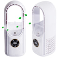 Miniatyrbillede 1 af 11: Bladeløs bordventilator med luftfugter USB RGB hvid