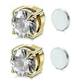 Miniatyrbillede 2 af 3: 2-pack magnetisk piercing falsk øreringe krystal guld guld