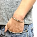 Miniatyrbillede 2 af 5: Rustfrit stålkæde / armbånd i sølv med ID-bakkeforbindelse sølv
