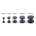 Miniatyrbild 3 av 3: 2-pack Svart Fake Plug Fejk Töjning Örhänge Piercingsmycke - 10mm svart
