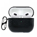 Miniatyrbillede 1 af 3: Apple AirPods 3 Bag sag Beskyttende sag Læder sort sort sort