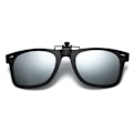 Miniatyrbillede 1 af 5: Clip-on Wayfarer solbriller spejlglas til eksisterende briller sort