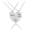 Miniatyrbild 2 av 5: Brythjärta i 3 Delar Mor Syster Dotter Halsband silver