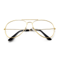 Miniatyrbillede 3 af 3: Retro Pilot Aviator Briller Guld Klar glas uden styrke guld