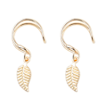 Miniatyrbild 2 av 2: 2-Pack Fake Helix Piercing Öron Örhänge Ear Cuff med Fjäder Guld guld