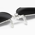 Miniatyrbillede 2 af 5: Flip Up Polariserede Pilot Clip-On solbriller Metal Guld guld