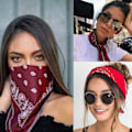 Miniatyrbillede 3 af 4: Bandana tørklæde sjal snus klud paisley mønster blå blå