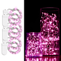 Miniatyrbillede 1 af 6: 6-Pack 1m Mini LED Light Loop Battery Drevet lyserød pink