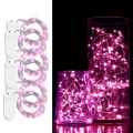 Pikkukuva 1 / 6: 6-pack 1m mini-LED-valonsilmukan akkukäyttöinen vaaleanpunainen vaaleanpunainen