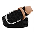 Miniatyrbillede 1 af 3: STREETY BELT - Elastisk skærpet lærredstof med stretch W26 -W36 Sort sort