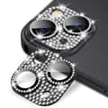 iPhone 13/13 Mini Camera Protection Tempered Glass Bling Black musta