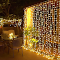 Miniatyrbillede 9 af 11: LED -gardin USB Light Loop med fjernbetjening 3m varm hvid gul