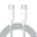 Tålig Flettet 60W USB-C Opladerkabel 3m, Hvid