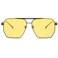Miniatyrbillede 2 af 2: Moderne Pilot Aviator Solbriller Sort Gul Glas sort