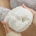 Miniatyrbild 6 av 6: Lurviga Varma Stickade Sockor Tofflor med Halkskydd Beige beige one size