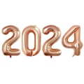 2024 Sifferballonger för Nyår 102cm STORA Roséguld