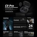 Pikkukuva 3 / 11: C9 Pro Wireless Bluetooth -kuulokkeet TWS 5.3 Valkoinen valkoinen