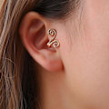 Miniatyrbillede 3 af 3: Falske helix tragus piercing øre øreringe øre manchet uden hul guld guld