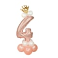 Miniatyrbillede 1 af 2: Stort lodret tal ballonsæt | Rosa guld Metallic Nummer 4 110cm