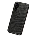Galaxy Note 10 Mobile Shell Black Leather Leather Crocodile Shell svart