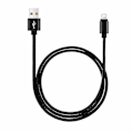 Miniatyrbild 2 av 3: Extra Hållbar 1m Apple Lightning Quick Charge Laddkabel (Svart) svart