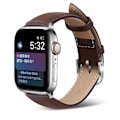 Miniatyrbilde 1 av 4: Apple Watch 42/44/45 1/2/3/4/5/6/7/Se brunt skinnarmbånd brun