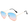 Miniatyrbilde 1 av 2: Solbriller Pilot Lady Gold Blue Tinted + Senile String gull