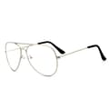 Retro Pilot Aviator Briller Sølv Klart Glas uden styrke sølv