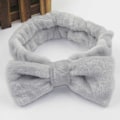 Miniatyrbillede 3 af 4: Make Up Band med Bow Hair Band til ansigtsvask ansigtsgrå grå grå