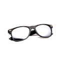 Miniatyrbillede 2 af 2: Retro Wayfarer solbriller sort spejlglas sort