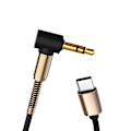 Pikkukuva 2 / 3: 1M Töbjar 3,5 mm AUX USB-C -johtokaapeli-kaapeli-tyyppi-C musta