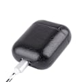 Miniatyrbilde 7 av 8: Black Apple AirPods 1/2 Bag Case Beskyttelsesveske i skinnskinn svart