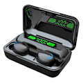 Miniatyrbillede 1 af 8: TWS F9-5 helt trådløse in-ear hovedtelefoner Superopladningssag sort