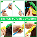 Miniatyrbild 6 av 10: Hårrullar Heatless Curling Papiljotter 18-Pack flerfärgad