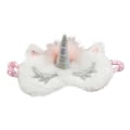 Miniatyrbilde 1 av 2: Søt myk furry sovemaske øye maske flyreiser enhjørning hvit one size