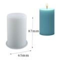 Miniatyrbillede 3 af 4: DIY silikone lys form ribbed stearin lys hvid