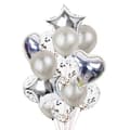 Silver Balloon Heart Star Folie Balloons Confetti Balloons sølv