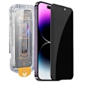 Miniatyrbilde 1 av 10: Enkel installering av iPhone 15 Privacy Screen Protector HD herdet glass gjennomsiktig