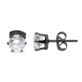 Miniatyrbillede 1 af 2: 2-pakke sort krystal piercing øreringe piercing juvel - 6mm sort
