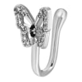 Miniatyrbillede 1 af 5: Clip-on Naspiercing Butterfly med krystalsølv guld