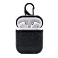 Miniatyrbild 1 av 8: Svart Apple AirPods 1/2 Väska Fodral Skyddsfodral i Skinn Läder svart