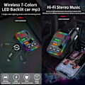 Miniatyrbilde 8 av 9: Bluetooth FM-sender Billader USB-C RGB svart