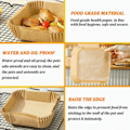 Miniatyrbillede 7 af 8: Square Air Fryer Paper 200 -pakke -17 cm engangspapir til luftfrø brun