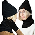 Pikkukuva 1 / 9: Talvisetti 3-in-1 | Hattu, putkihuivi ja hanskat Unisex musta