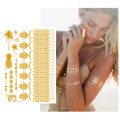 Miniatyrbild 2 av 6: Temporära Tatueringar Metallic Guld Faketatueringar Fake Tattoo guld