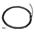 Miniatyrbillede 3 af 3: Justerbar Pansan Link Chain Armbånd Black Chain 5mm sort