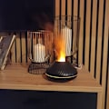 Miniatyrbild 5 av 11: Flammande Aroma Diffuser | 3 Eteriska Oljor | RGB Luftfuktare svart