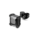 Miniatyrbilde 1 av 4: Piercing ørering Square Crystal CZ Black svart