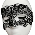 Miniatyrbillede 2 af 2: Maskeret masker venetiansk øjenmaske i blonder sort